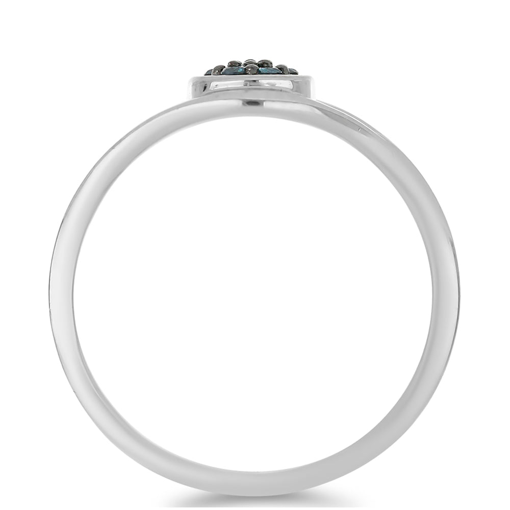 Anillo de Plata con Diamante Azul