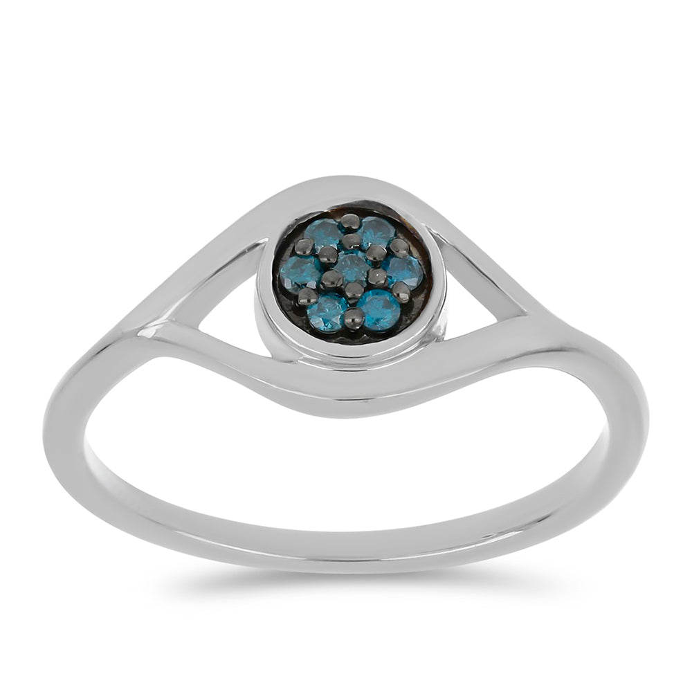 Anillo de Plata con Diamante Azul 3 