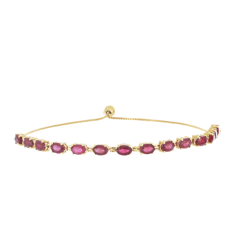 Pulsera de Plata Bañada en Oro con Rubí de Madagascar 1 