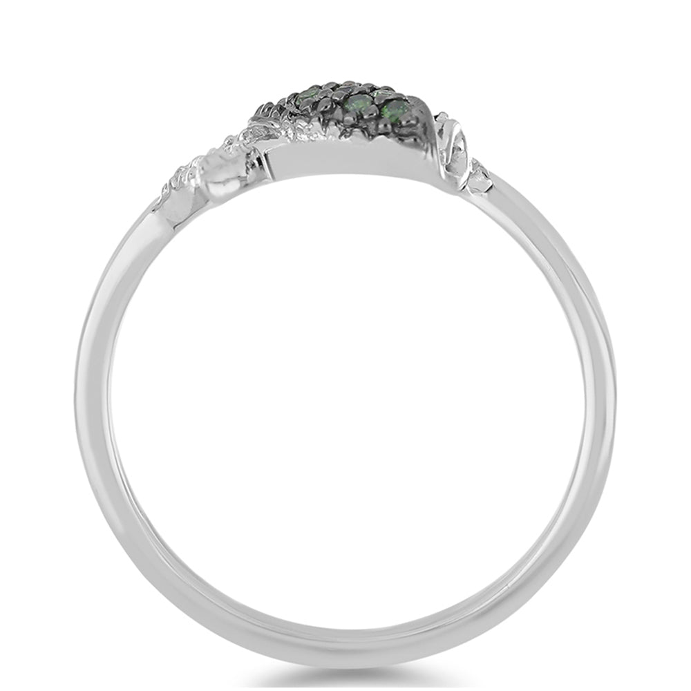 Anillo de Plata con Diamante Verde 2 