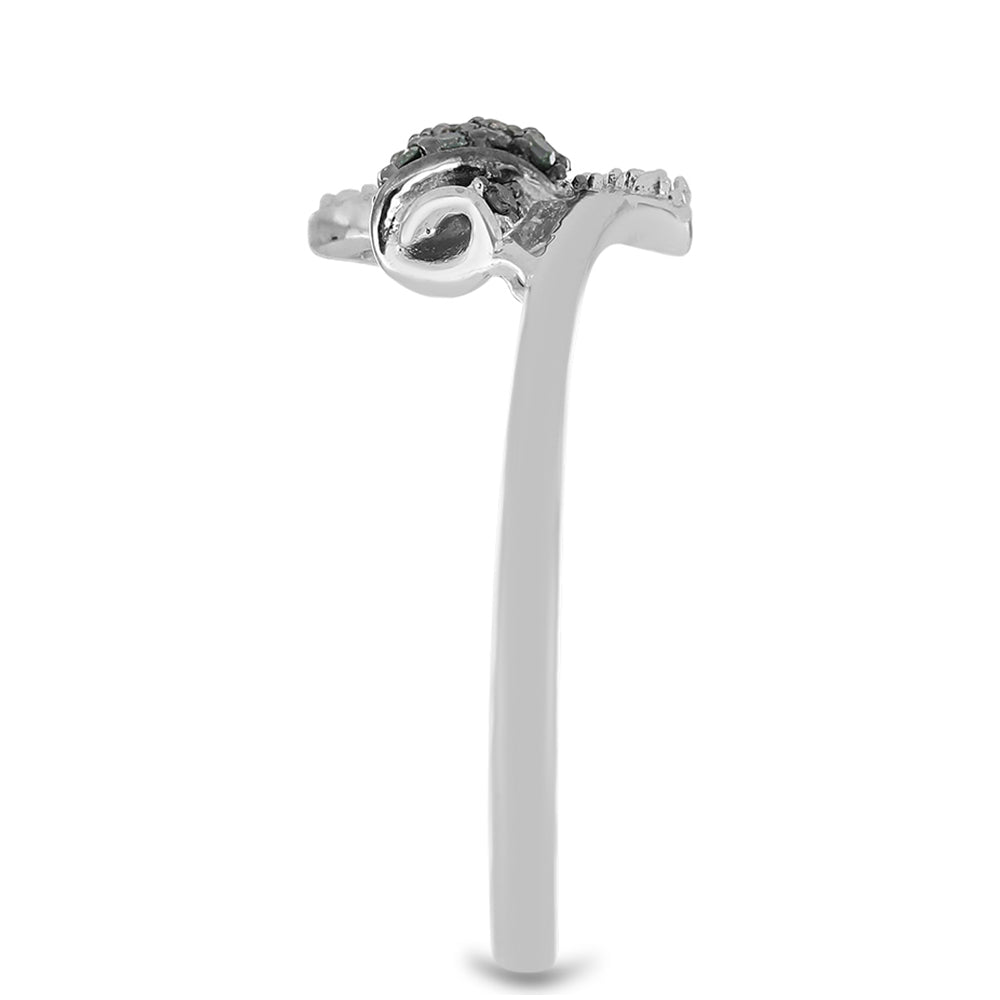 Anillo de Plata con Diamante Verde 4 