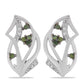 Pendientes de Plata con Diamante Verde y Diamante blanco