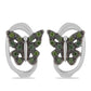 Pendientes de Plata con Diamante Verde