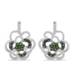 Pendientes de Plata con Diamante Verde