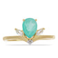 Anillo de Plata Bañada en Oro con Cuarzo Paraiba y Topacio Blanco