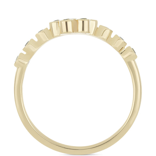 Anillo de Plata Bañada en Oro con Diamante Amarillo