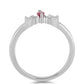 Anillo de Plata con Rubí de Madagascar y Topacio Blanco