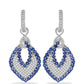 Pendientes de Plata con Zafiro Azul Australiano y Topacio Blanco