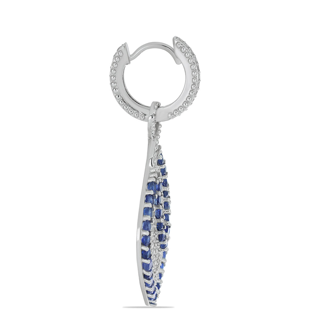 Pendientes de Plata con Zafiro Azul Australiano y Topacio Blanco