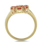 Anillo de Oro 9K con Zafiro naranja Ceylon y Zircón blanco natural