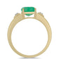 Anillo de Plata Bañada en Oro con Esmeralda de Brasil y Diamante blanco