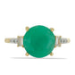 Anillo de Plata Bañada en Oro con Esmeralda de Brasil y Zircón Blanco