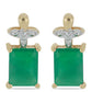 Pendientes de Plata Bañada en Oro con Esmeralda de Brasil y Diamante blanco