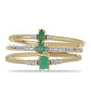 Conjunto de Plata Bañada en Oro con Esmeralda de Brasil y Topacio Blanco ( Anillo )