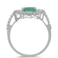 Anillo de Plata con Esmeralda de Brasil y Topacio Blanco