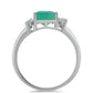 Anillo de Plata con Esmeralda de Brasil y Topacio Blanco