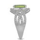Anillo de Plata con Peridoto de Changbai y Topacio Blanco