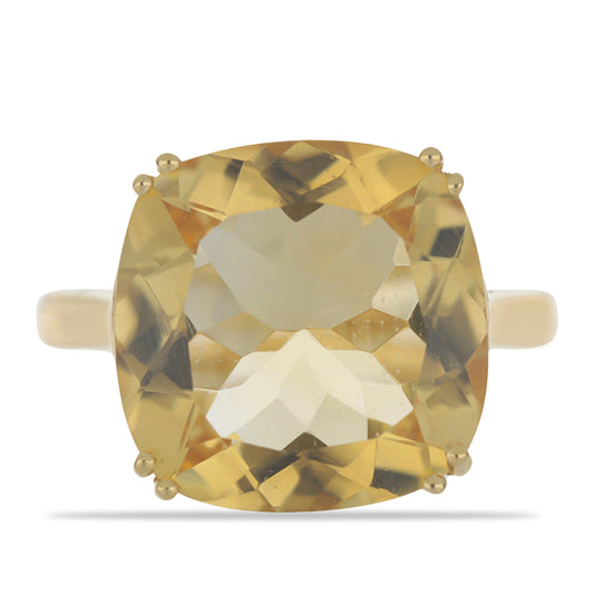 Anillo de Plata Bañada en Oro con Citrino de Rio Grande
