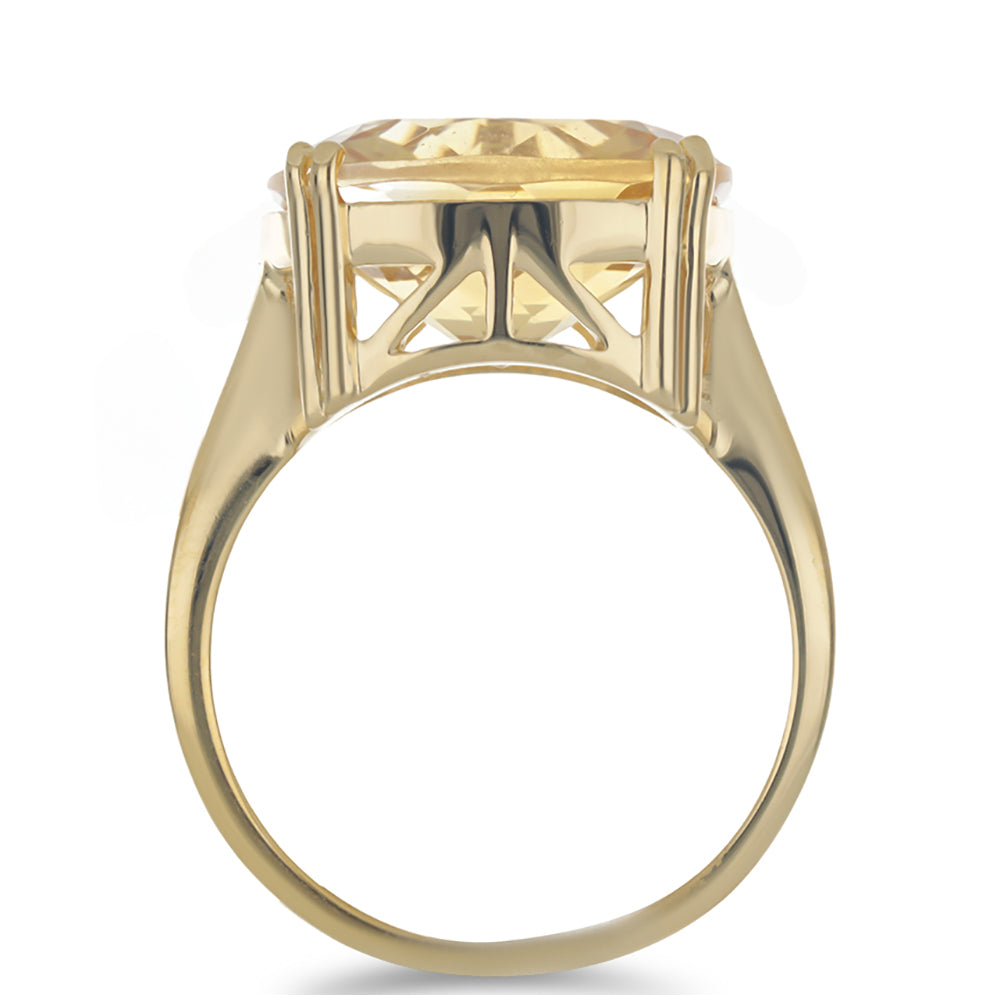 Anillo de Plata Bañada en Oro con Citrino de Rio Grande 2 