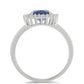 Anillo de Plata con Zafiro (C) y Topacio Blanco