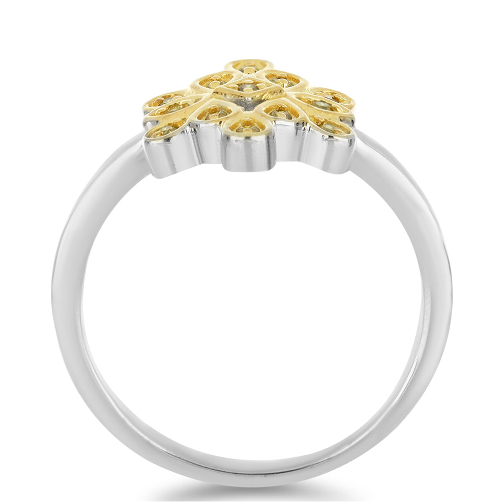 Anillo de Plata con Diamante Amarillo