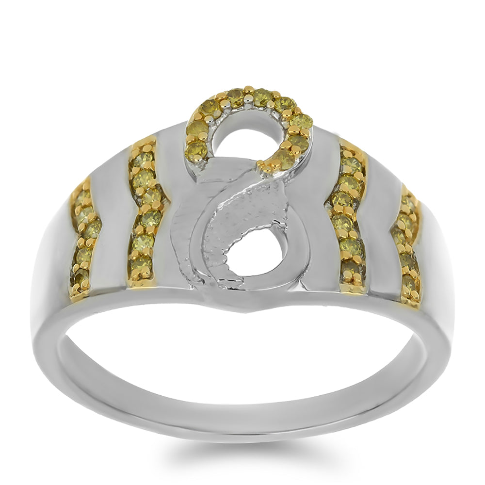 Anillo de Plata con Diamante Amarillo