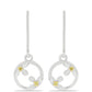 Pendientes de Plata con Diamante Amarillo