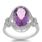 Anillo de Plata con Amatista de Vera Cruz y Topacio Blanco