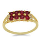 Anillo de Oro 9K con Espinela roja y Zircón blanco natural