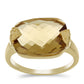 Anillo de Plata Bañada en Oro con Cuarzo Coñac