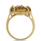 Anillo de Plata Bañada en Oro con Cuarzo Coñac