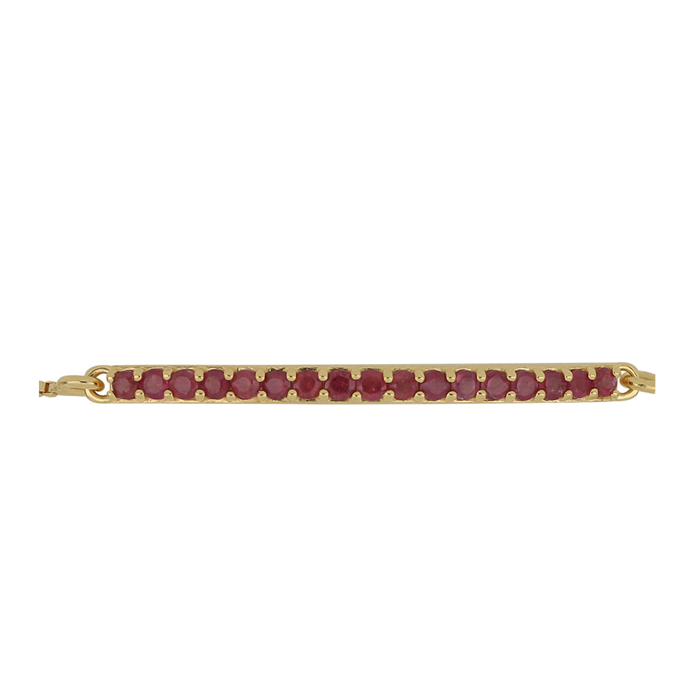 Pulsera de Plata Bañada en Oro con Rubí de Madagascar 2 