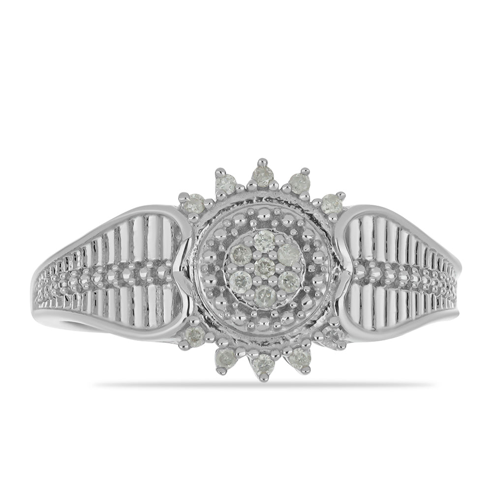 Anillo de Plata con Diamante blanco 1 