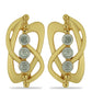 Pendientes de Plata Bañada en Oro con Diamante blanco
