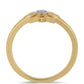 Anillo de Plata Bañada en Oro con Diamante blanco