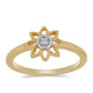 Anillo de Plata Bañada en Oro con Diamante blanco