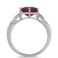 Anillo de Plata con Rubí de Madagascar y Topacio Blanco