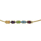 Pulsera de Plata Bañada en Oro con Granate Rodolita de Minas Gerais y Citrino de los Montes Urales