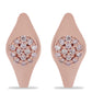 Pendientes de Plata Bañada en Oro Rosa con Diamante Rosa