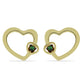 Pendientes de Plata Bañada en Oro con Diamante Verde
