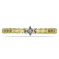 Anillo de Plata Bañada en Oro con Diamante blanco