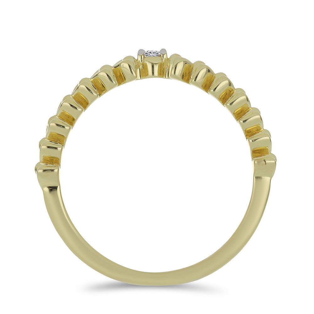 Anillo de Plata Bañada en Oro con Diamante blanco