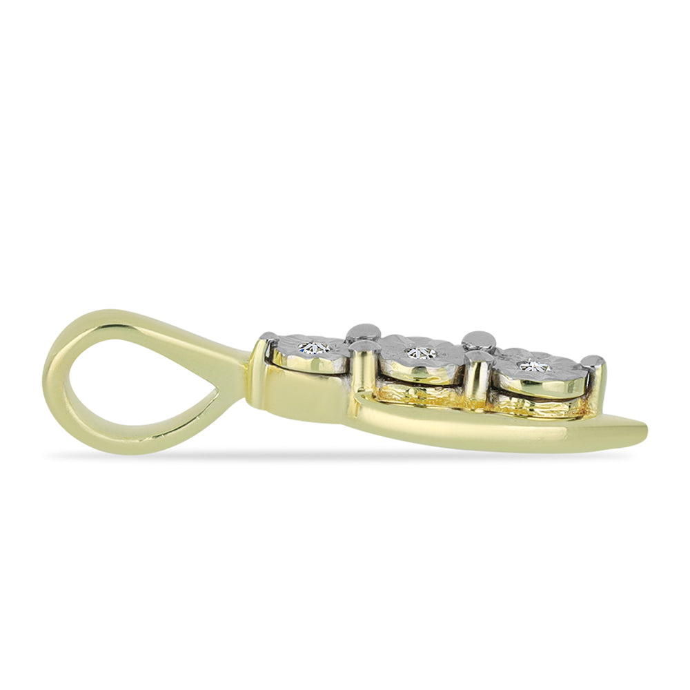 Colgante de Plata Bañada en Oro con Diamante blanco 2 