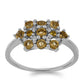 Anillo de Plata con Citrino de los Montes Urales y Topacio Blanco