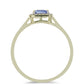 Anillo de Oro 9K con Tanzanita AAA y Zircón blanco natural