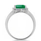 Anillo de Plata con Esmeralda de Brasil y Diamante blanco