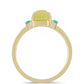 Anillo de Plata Bañada en Oro con Serpentina Amarilla y Ópalo Azul Paraiba de Etiopía