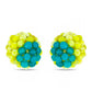 Pendientes de Plata Bañada en Oro con Serpentina Amarilla y Jade Azul