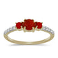 Anillo de Plata Bañada en Oro con Coral Rojo