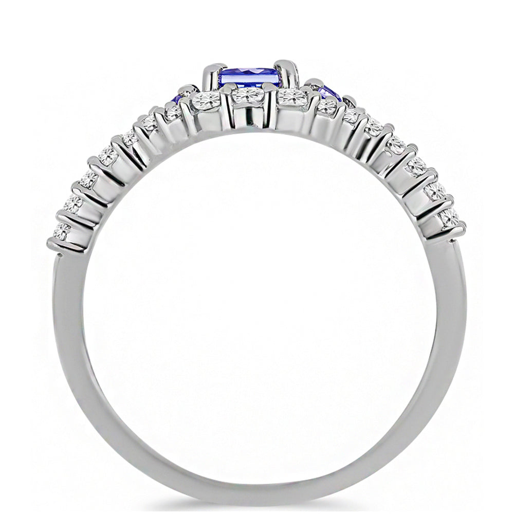 Anillo de Plata con Tanzanita y Topacio Blanco 2 